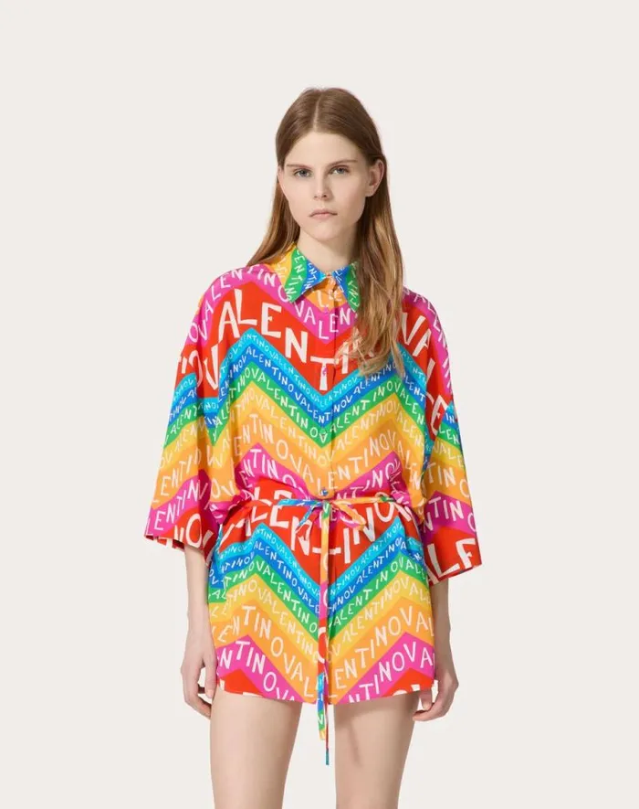 Valentino Shirts And Tops Woman Valentino Chevron Crepe De Chine Shirt 24 For Woman In Multicolor Multicolor Valentino Shirts And Tops Woman Valentino Chevron Crepe De Chine Shirt 24 For Woman In Multicolor Multicolor