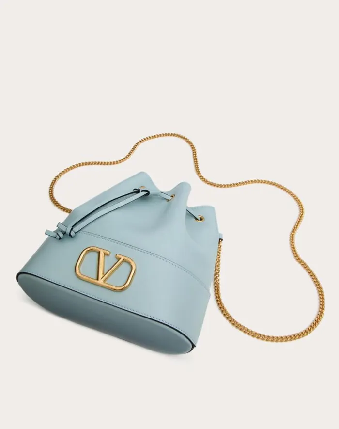 Valentino Shoulder Bags Woman Mini Bucket Bag In Nappa With Vlogo Signature Chain For Woman In Light Ivory Light Ivory Valentino Shoulder Bags Woman Mini Bucket Bag In Nappa With Vlogo Signature Chain For Woman In Light Ivory Light Ivory