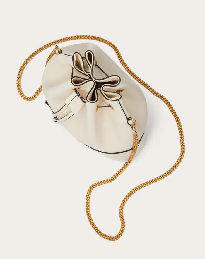 Valentino Shoulder Bags Woman Mini Bucket Bag In Nappa With Vlogo Signature Chain For Woman In Light Ivory Light Ivory Valentino Shoulder Bags Woman Mini Bucket Bag In Nappa With Vlogo Signature Chain For Woman In Light Ivory Light Ivory