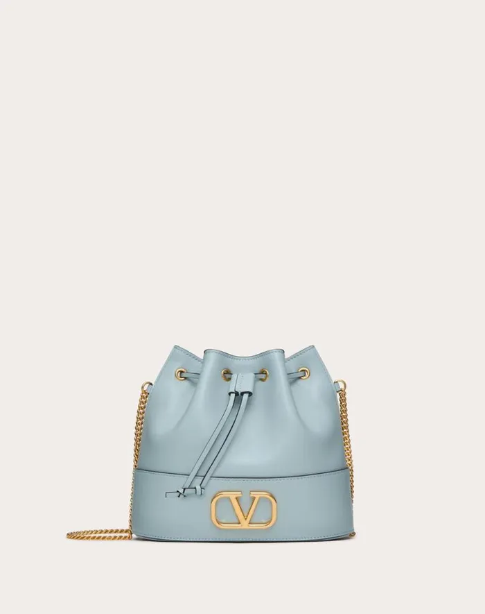 Valentino Shoulder Bags Woman Mini Bucket Bag In Nappa With Vlogo Signature Chain For Woman In Light Ivory Light Ivory Valentino Shoulder Bags Woman Mini Bucket Bag In Nappa With Vlogo Signature Chain For Woman In Light Ivory Light Ivory