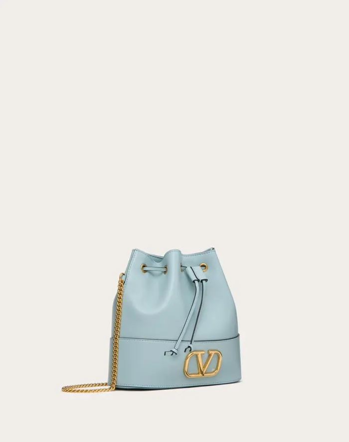 Valentino Shoulder Bags Woman Mini Bucket Bag In Nappa With Vlogo Signature Chain For Woman In Light Ivory Light Ivory Valentino Shoulder Bags Woman Mini Bucket Bag In Nappa With Vlogo Signature Chain For Woman In Light Ivory Light Ivory