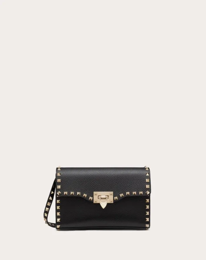 Valentino Shoulder Bags Woman Small Rockstud Grainy Calfskin Crossbody Bag For Woman In Azure Azure