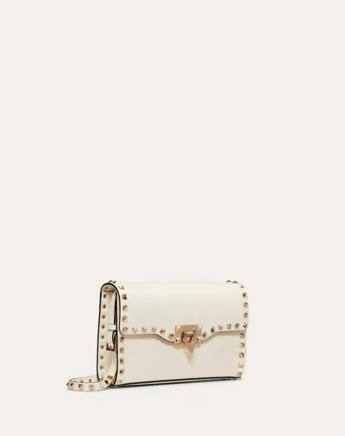 Valentino Shoulder Bags Woman Small Rockstud Grainy Calfskin Crossbody Bag For Woman In Azure Azure