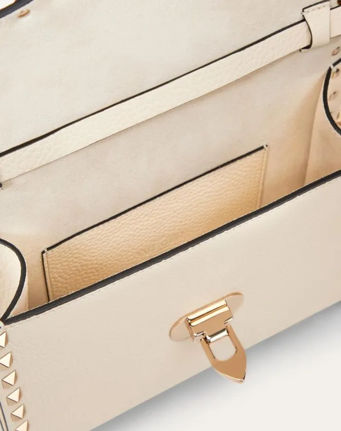 Valentino Shoulder Bags Woman Small Rockstud Grainy Calfskin Crossbody Bag For Woman In Azure Azure