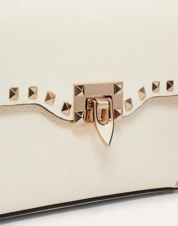 Valentino Shoulder Bags Woman Small Rockstud Grainy Calfskin Crossbody Bag For Woman In Azure Azure
