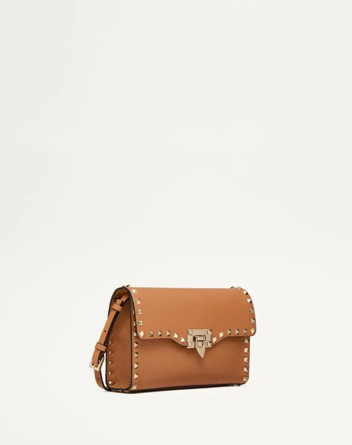 Valentino Shoulder Bags Woman Small Rockstud Grainy Calfskin Crossbody Bag For Woman In Azure Azure