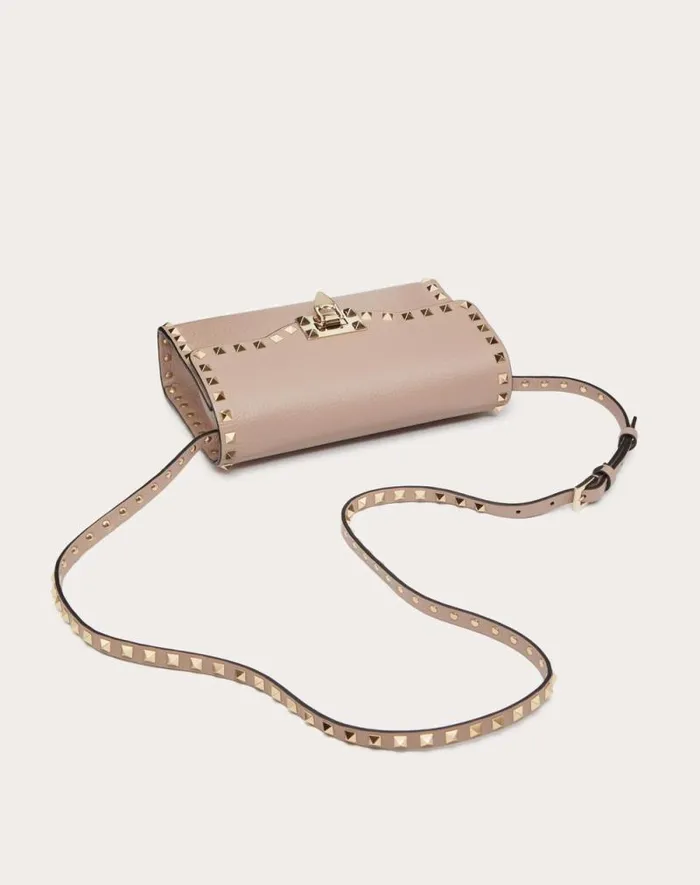Valentino Shoulder Bags Woman Small Rockstud Grainy Calfskin Crossbody Bag For Woman In Azure Azure