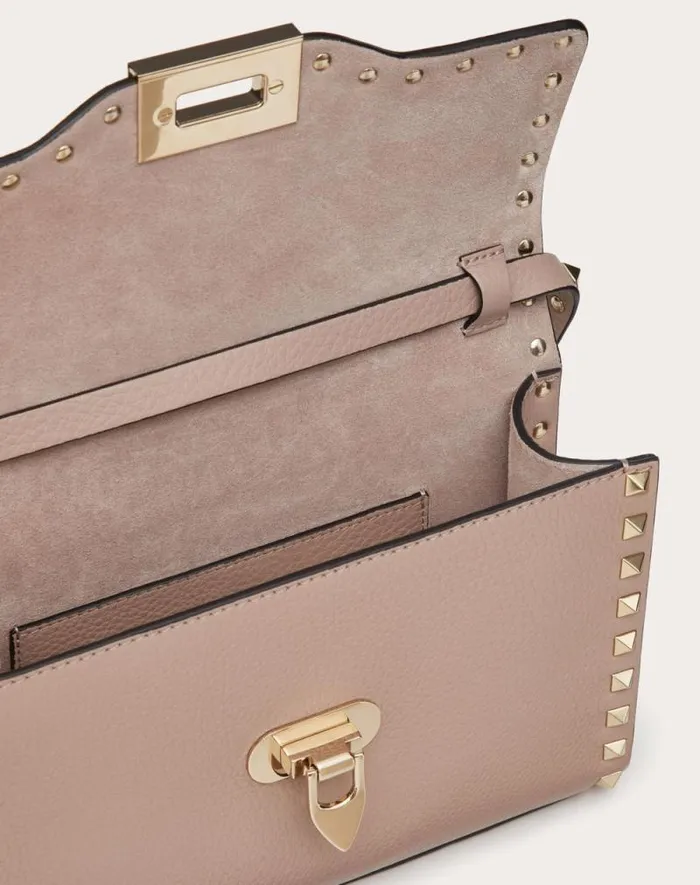 Valentino Shoulder Bags Woman Small Rockstud Grainy Calfskin Crossbody Bag For Woman In Azure Azure