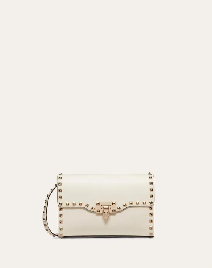 Valentino Shoulder Bags Woman Small Rockstud Grainy Calfskin Crossbody Bag For Woman In Azure Azure