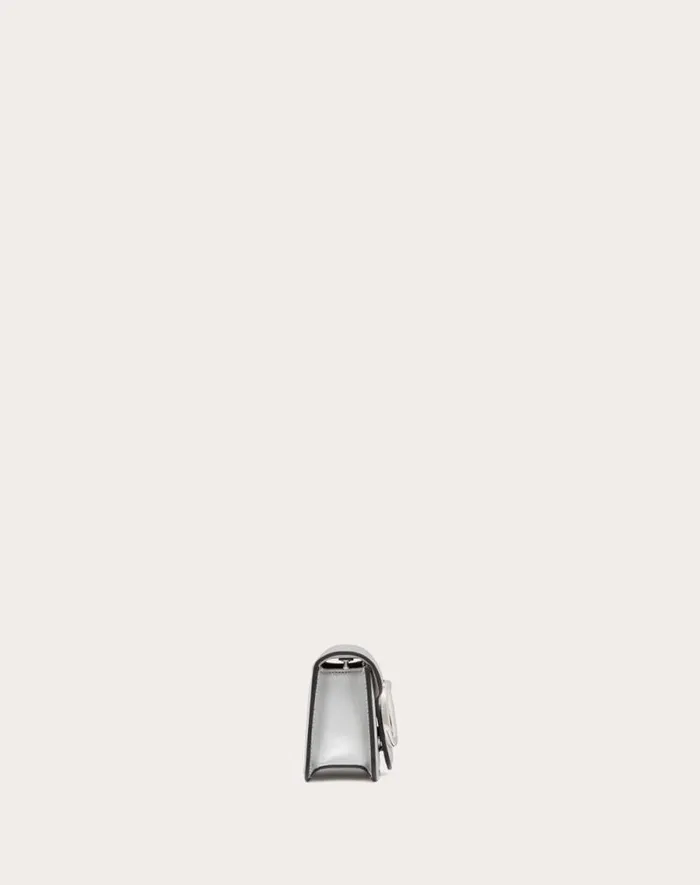 Valentino Shoulder Bags Woman Small Valentino Garavani Loc Metallic Calfskin Shoulder Bag For Woman In Silver Silver Valentino Shoulder Bags Woman Small Valentino Garavani Loc Metallic Calfskin Shoulder Bag For Woman In Silver Silver