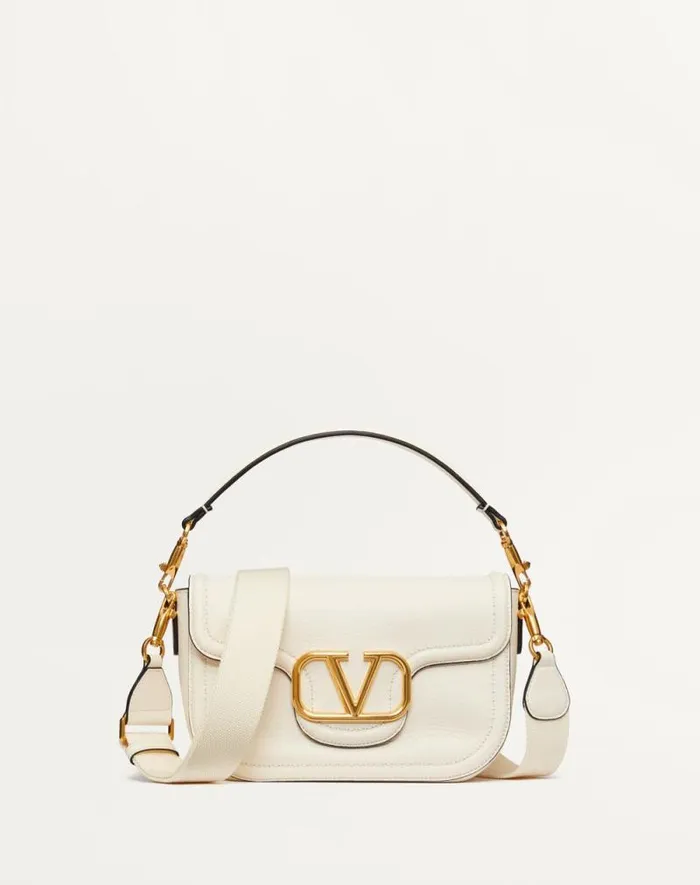 Valentino Shoulder Bags Woman Valentino Garavani Alltime Grainy Calfskin Shoulder Bag For Woman In Black Black