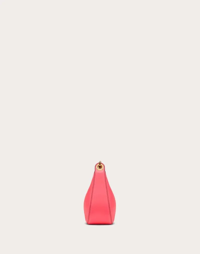 Valentino Shoulder Bags Woman Vlogo Moon Mini Hobo Bag In Nappa Leather With Chain For Woman In Camellia Camellia