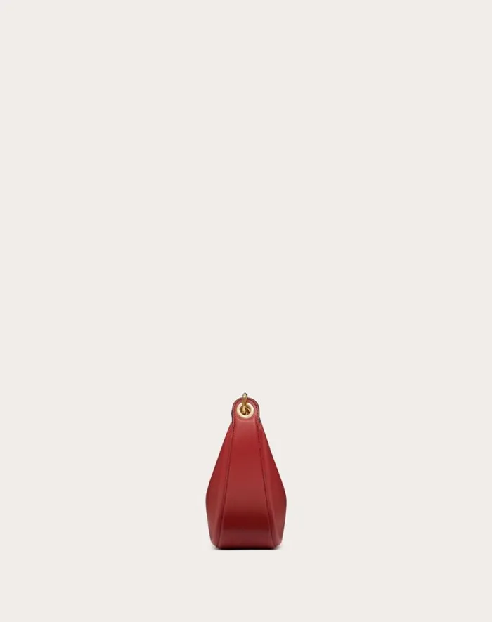 Valentino Shoulder Bags Woman Vlogo Moon Mini Hobo Bag In Nappa Leather With Chain For Woman In Camellia Camellia