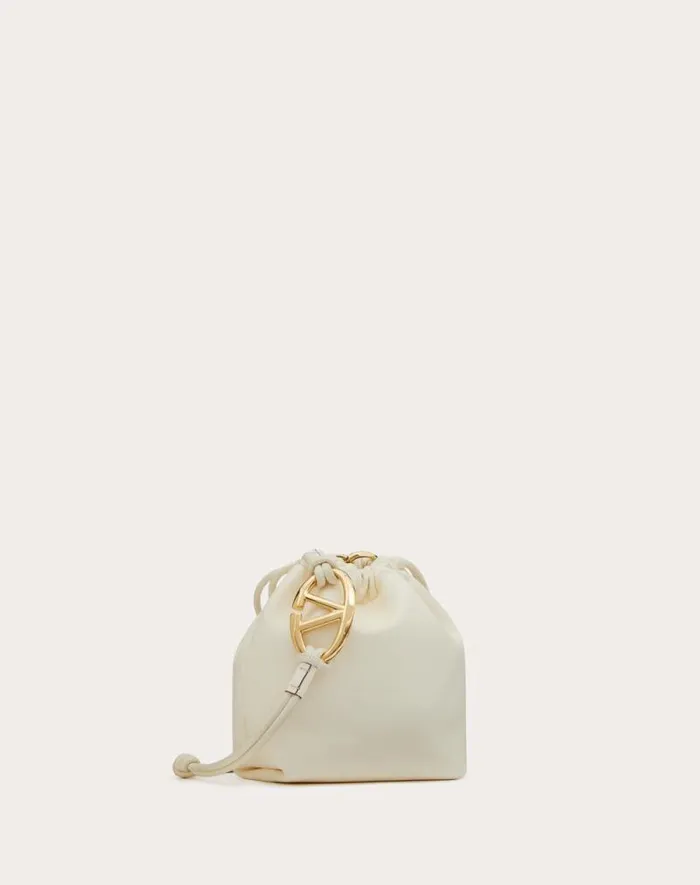 Valentino Shoulder Bags Woman Vlogo Pouf Nappa Leather Mini Bucket Bag For Woman In Ivory Ivory Valentino Shoulder Bags Woman Vlogo Pouf Nappa Leather Mini Bucket Bag For Woman In Ivory Ivory