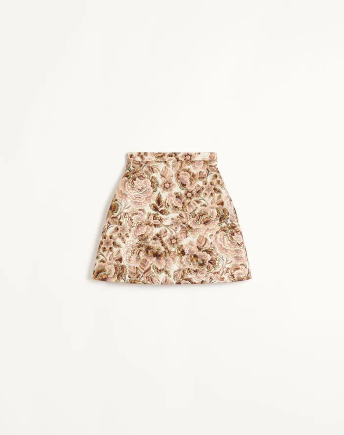 Valentino Skirts Woman Apres L039hiver Matelasse039 Rose Lurex Skirt For Woman In Ivorypink Ivorypink