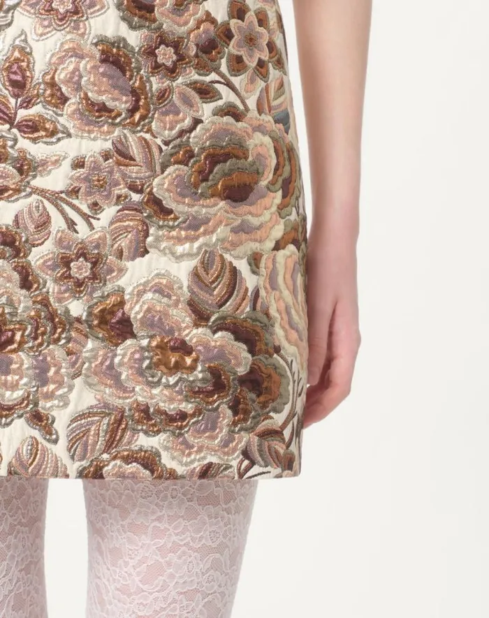 Valentino Skirts Woman Apres L039hiver Matelasse039 Rose Lurex Skirt For Woman In Ivorypink Ivorypink Valentino Skirts Woman Apres L039hiver Matelasse039 Rose Lurex Skirt For Woman In Ivorypink Ivorypink