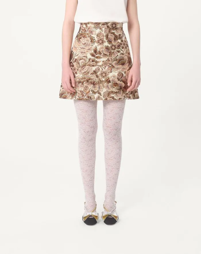 Valentino Skirts Woman Apres L039hiver Matelasse039 Rose Lurex Skirt For Woman In Ivorypink Ivorypink Valentino Skirts Woman Apres L039hiver Matelasse039 Rose Lurex Skirt For Woman In Ivorypink Ivorypink