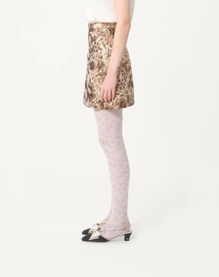 Valentino Skirts Woman Apres L039hiver Matelasse039 Rose Lurex Skirt For Woman In Ivorypink Ivorypink Valentino Skirts Woman Apres L039hiver Matelasse039 Rose Lurex Skirt For Woman In Ivorypink Ivorypink