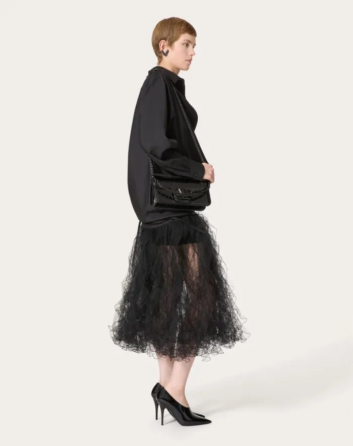 Valentino Skirts Woman Tulle Illusione Skirt For Woman In Black Black