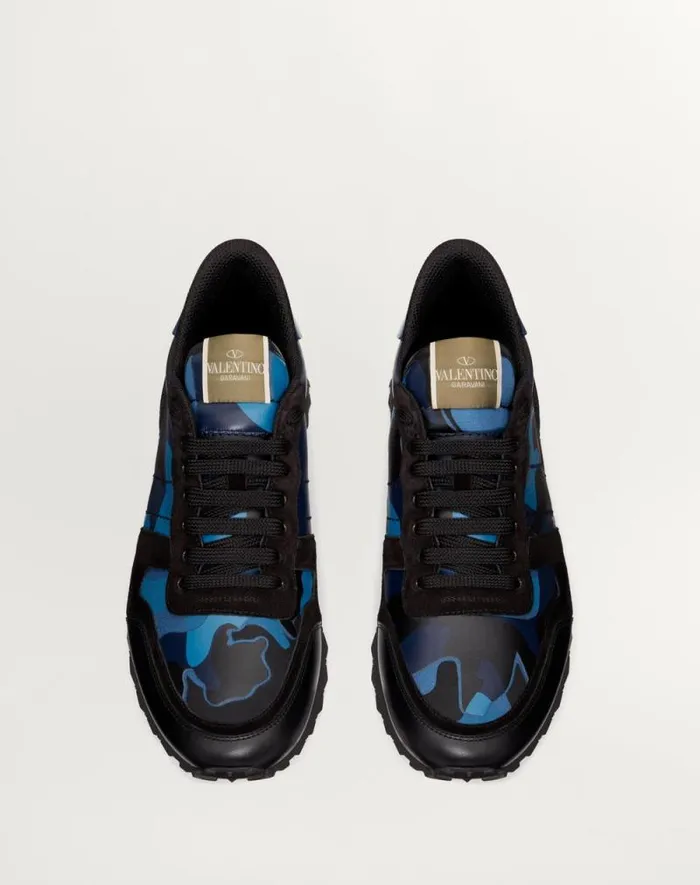 Valentino Sneakers Man Camouflage Rockrunner Sneaker For Man In Cobaltmarine Cobaltmarine Valentino Sneakers Man Camouflage Rockrunner Sneaker For Man In Cobaltmarine Cobaltmarine