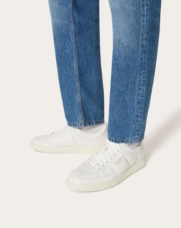 Valentino Sneakers Man Upvillage Low Top Nappa Leather Sneaker For Man In White White Valentino Sneakers Man Upvillage Low Top Nappa Leather Sneaker For Man In White White
