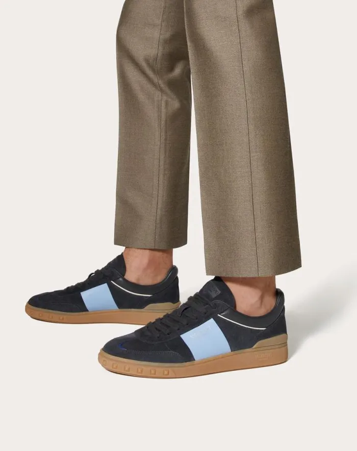Valentino Sneakers Man Upvillage Low Top Sneaker In Split Leather And Calfskin Nappa Leather For Man In Multicolor Multicolor Valentino Sneakers Man Upvillage Low Top Sneaker In Split Leather And Calfskin Nappa Leather For Man In Multicolor Multicolor