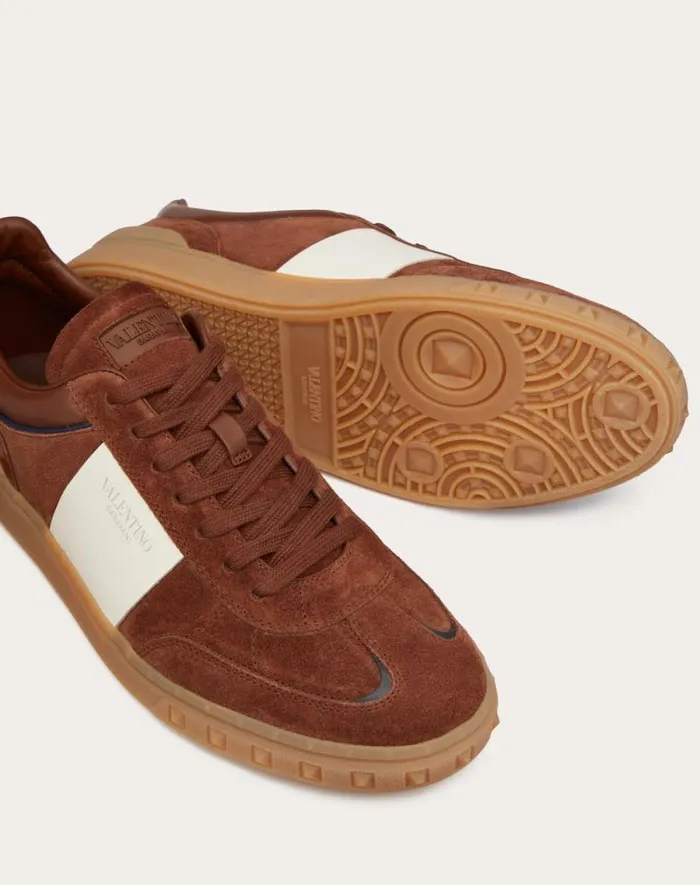 Valentino Sneakers Man Upvillage Low Top Sneaker In Split Leather And Calfskin Nappa Leather For Man In Multicolor Multicolor Valentino Sneakers Man Upvillage Low Top Sneaker In Split Leather And Calfskin Nappa Leather For Man In Multicolor Multicolor