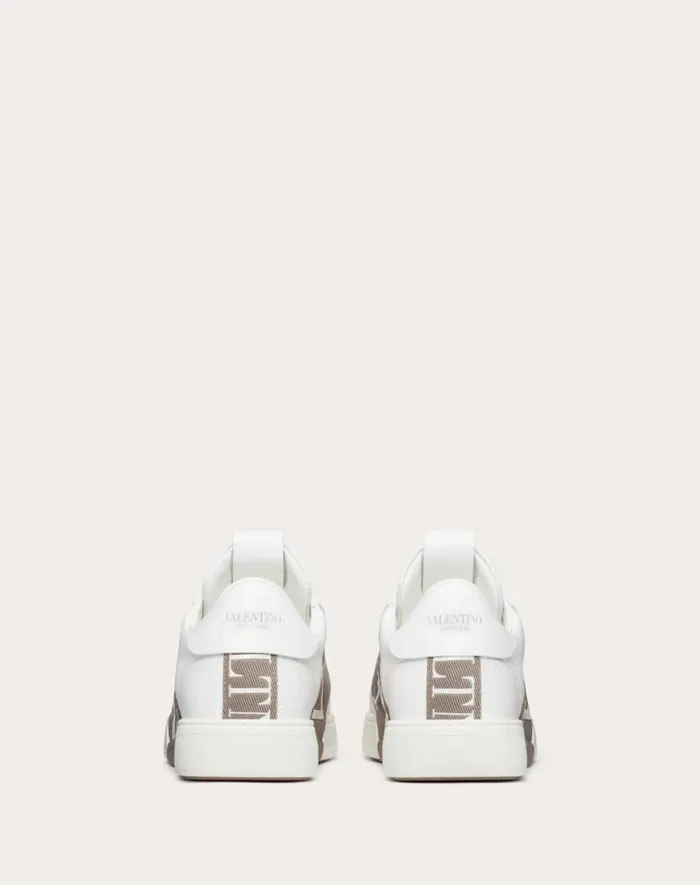 Valentino Sneakers Man Vl7n Lowtop Calfskin Sneaker With Bands For Man In Whiteclay Whiteclay