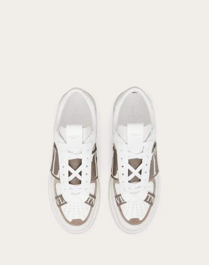 Valentino Sneakers Man Vl7n Lowtop Calfskin Sneaker With Bands For Man In Whiteclay Whiteclay