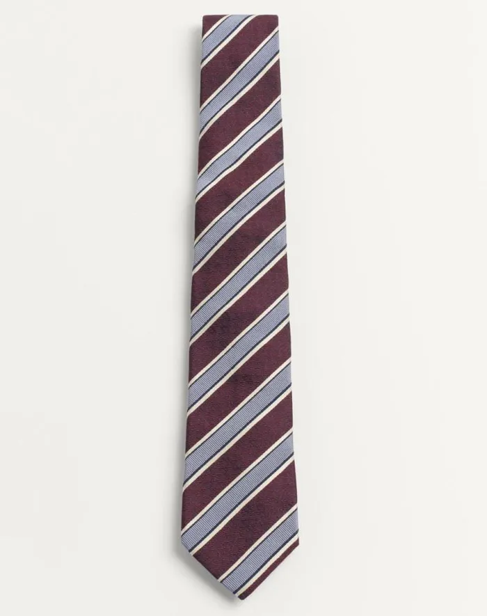 Valentino Soft Accessories Man Valentie Striped Silk Tie For Man In Maroonazureivorynavy Maroonazureivorynavy Valentino Soft Accessories Man Valentie Striped Silk Tie For Man In Maroonazureivorynavy Maroonazureivorynavy