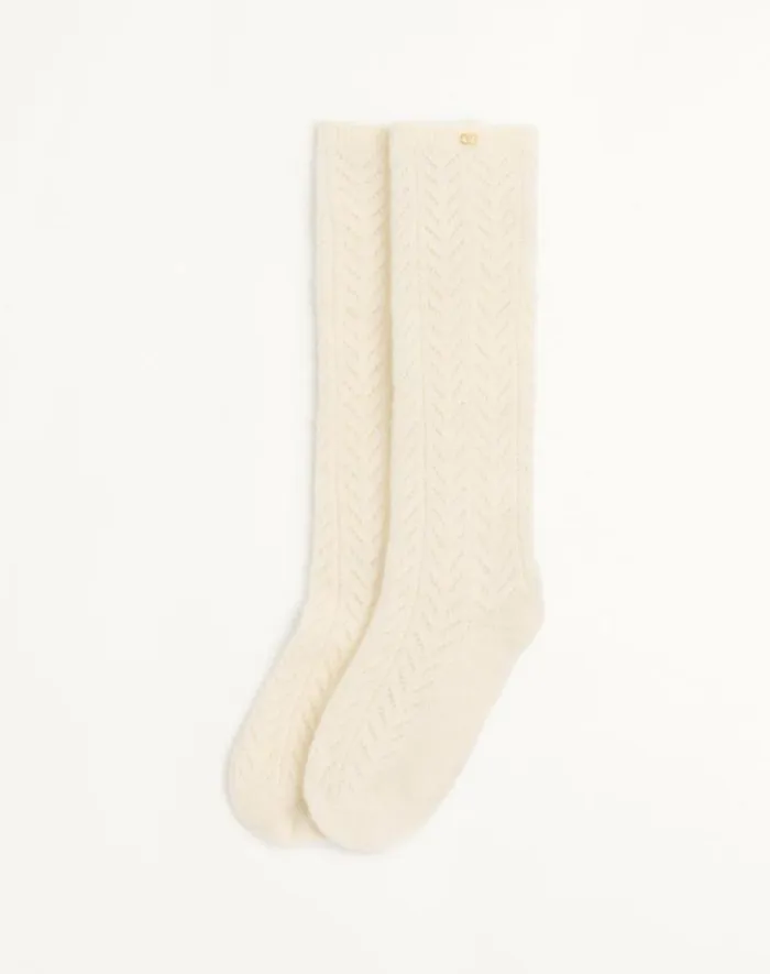 Valentino Soft Accessories Woman Mohair Socks For Woman In Latte Latte