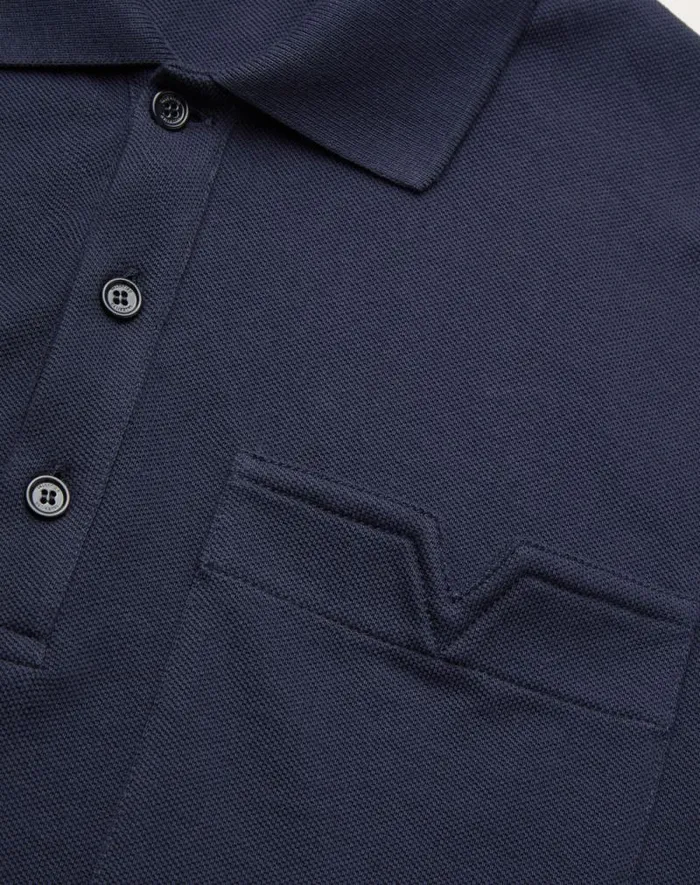 Valentino Tshirts And Sweatshirts Man Cotton Piqu Polo Shirt With Topstitched V Detail For Man In Navy Navy Valentino Tshirts And Sweatshirts Man Cotton Piqu Polo Shirt With Topstitched V Detail For Man In Navy Navy