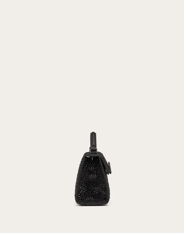 Valentino Top Handle Bags Woman Mini Vsling Handbag With Sparkling Embroidery For Woman In Black Black Valentino Top Handle Bags Woman Mini Vsling Handbag With Sparkling Embroidery For Woman In Black Black