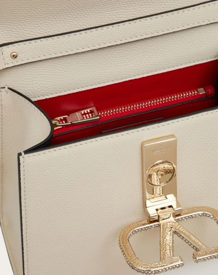 Valentino Top Handle Bags Woman Small Vsling Handbag With Jewel Embroidery For Woman In Light Ivorycrystal Light Ivorycrystal Valentino Top Handle Bags Woman Small Vsling Handbag With Jewel Embroidery For Woman In Light Ivorycrystal Light Ivorycrystal