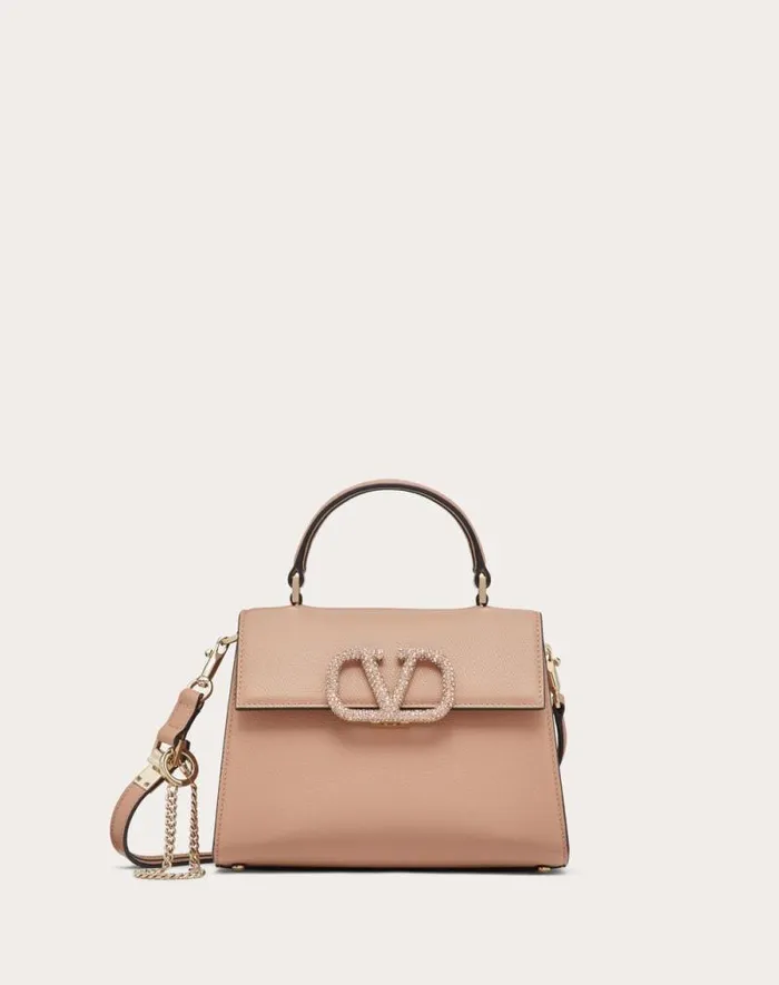 Valentino Top Handle Bags Woman Small Vsling Handbag With Jewel Embroidery For Woman In Light Ivorycrystal Light Ivorycrystal Valentino Top Handle Bags Woman Small Vsling Handbag With Jewel Embroidery For Woman In Light Ivorycrystal Light Ivorycrystal