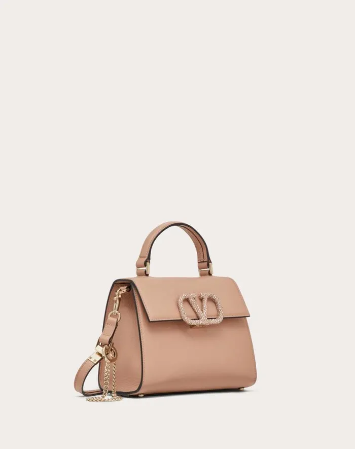 Valentino Top Handle Bags Woman Small Vsling Handbag With Jewel Embroidery For Woman In Light Ivorycrystal Light Ivorycrystal Valentino Top Handle Bags Woman Small Vsling Handbag With Jewel Embroidery For Woman In Light Ivorycrystal Light Ivorycrystal