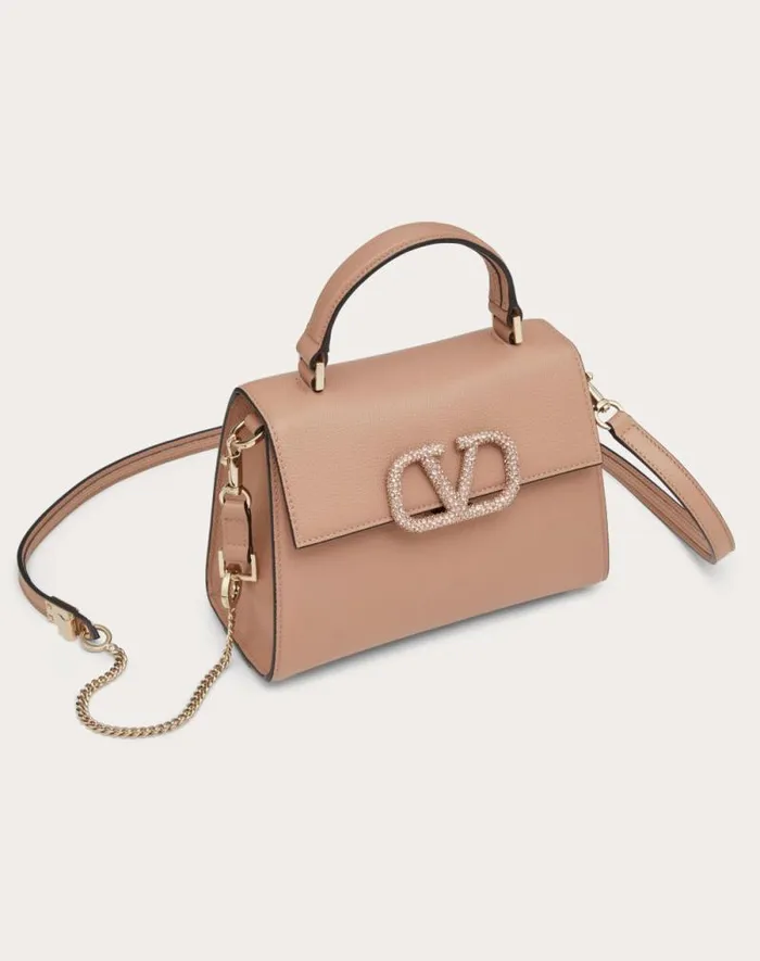 Valentino Top Handle Bags Woman Small Vsling Handbag With Jewel Embroidery For Woman In Light Ivorycrystal Light Ivorycrystal Valentino Top Handle Bags Woman Small Vsling Handbag With Jewel Embroidery For Woman In Light Ivorycrystal Light Ivorycrystal