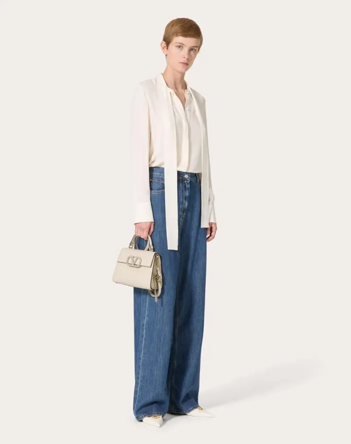 Valentino Top Handle Bags Woman Small Vsling Handbag With Jewel Embroidery For Woman In Light Ivorycrystal Light Ivorycrystal Valentino Top Handle Bags Woman Small Vsling Handbag With Jewel Embroidery For Woman In Light Ivorycrystal Light Ivorycrystal