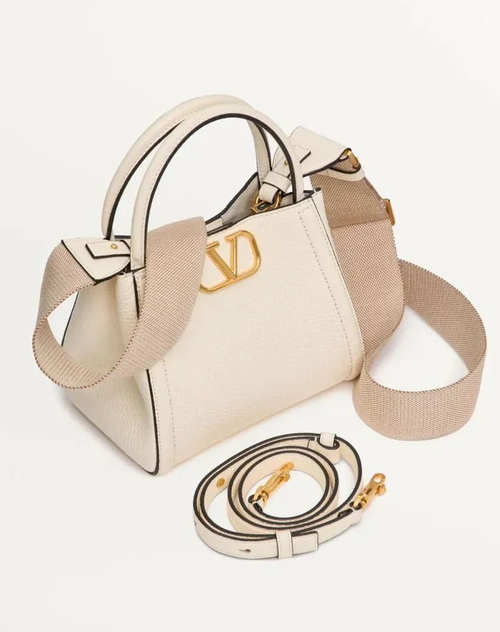 Valentino Top Handle Bags Woman Valentino Garavani Alltime Small Handbag In Grainy Calfskin For Woman In Ivory Ivory Valentino Top Handle Bags Woman Valentino Garavani Alltime Small Handbag In Grainy Calfskin For Woman In Ivory Ivory