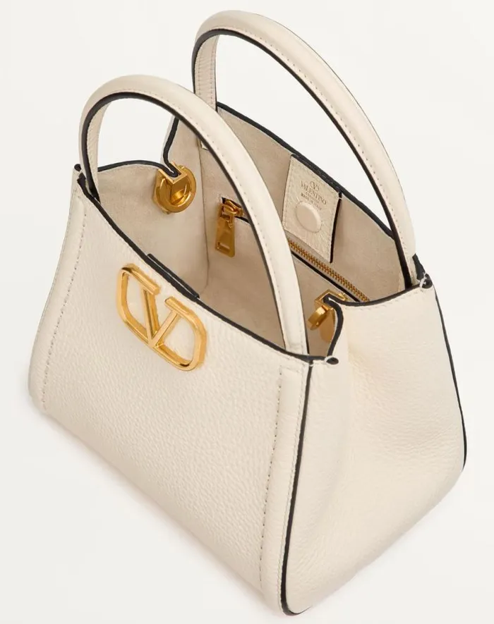 Valentino Top Handle Bags Woman Valentino Garavani Alltime Small Handbag In Grainy Calfskin For Woman In Ivory Ivory Valentino Top Handle Bags Woman Valentino Garavani Alltime Small Handbag In Grainy Calfskin For Woman In Ivory Ivory