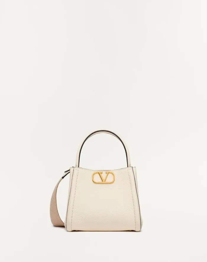 Valentino Top Handle Bags Woman Valentino Garavani Alltime Small Handbag In Grainy Calfskin For Woman In Ivory Ivory Valentino Top Handle Bags Woman Valentino Garavani Alltime Small Handbag In Grainy Calfskin For Woman In Ivory Ivory