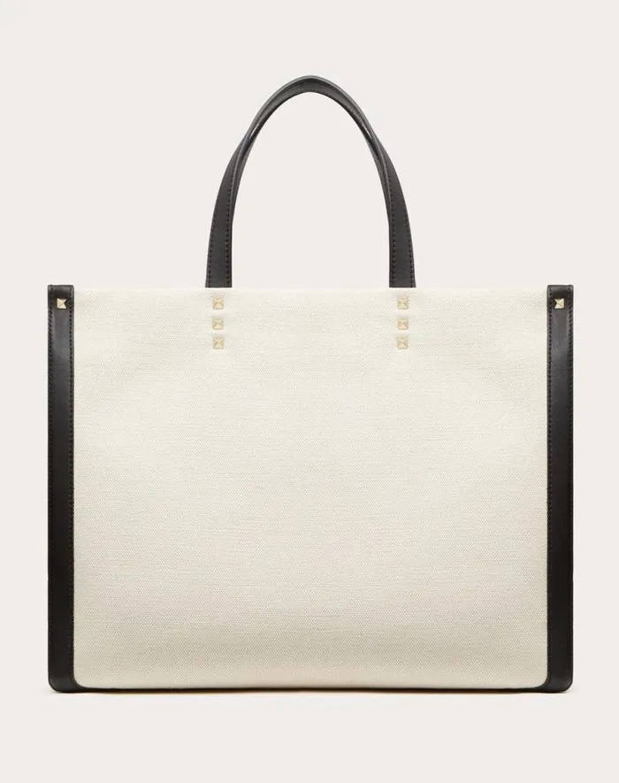 Valentino Totes Woman Small Vltn Print Canvas Tote Bag For Woman In Natural Natural Valentino Totes Woman Small Vltn Print Canvas Tote Bag For Woman In Natural Natural