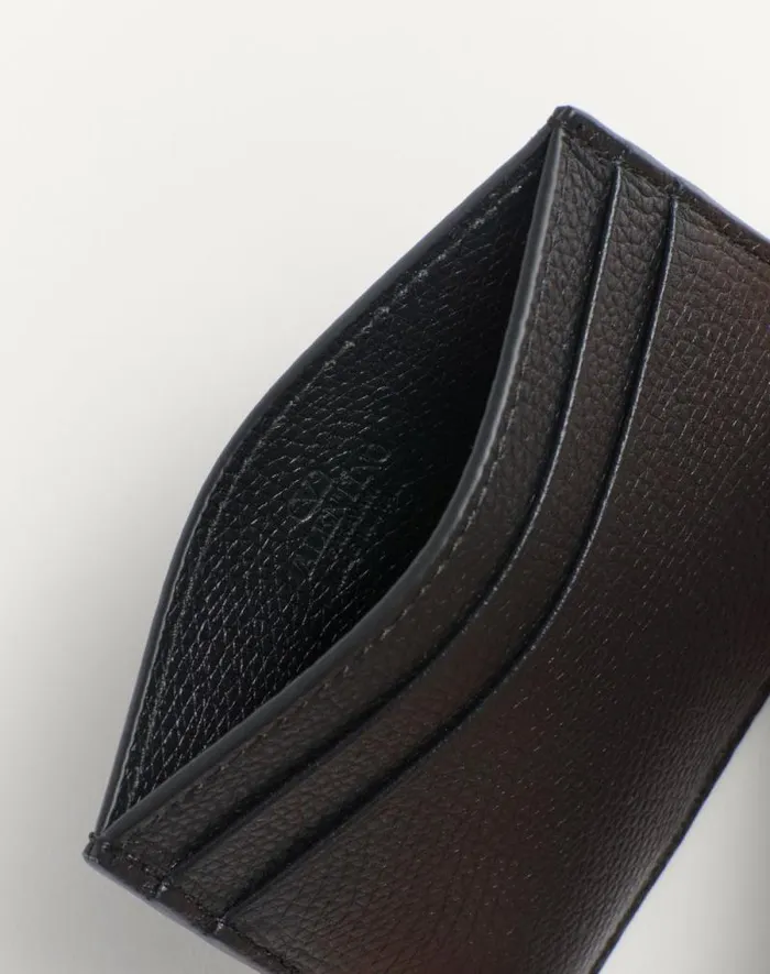 Valentino Wallets And Small Leather Goods Man Vlogo Signature Grainy Calfskin Card Holder For Man In Saddle Brown Saddle Brown