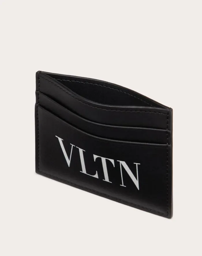 Valentino Wallets And Small Leather Goods Man Vltn Cardholder For Man In Blackwhite Blackwhite