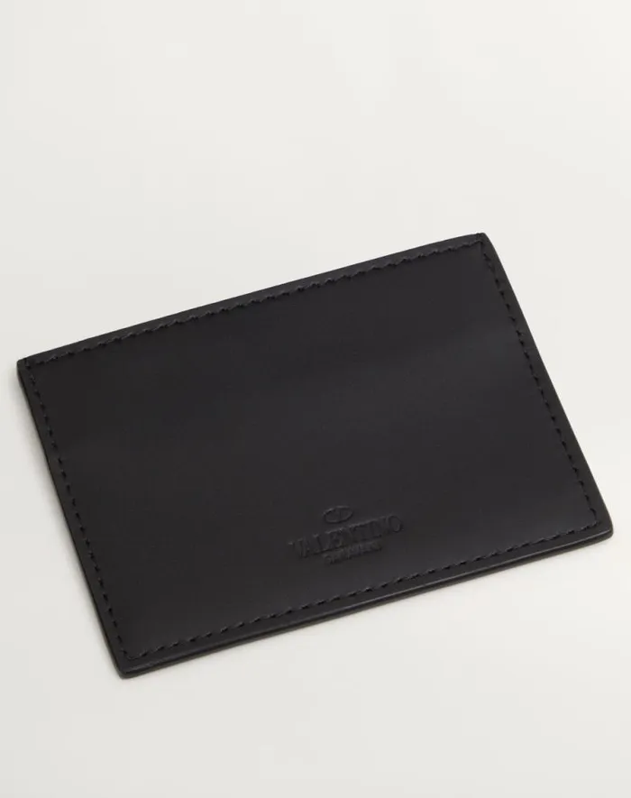Valentino Wallets And Small Leather Goods Man Vltn Cardholder For Man In Blackwhite Blackwhite