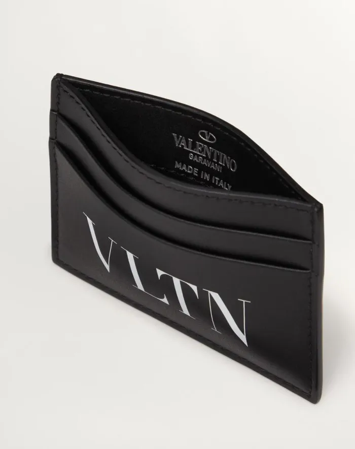 Valentino Wallets And Small Leather Goods Man Vltn Cardholder For Man In Blackwhite Blackwhite