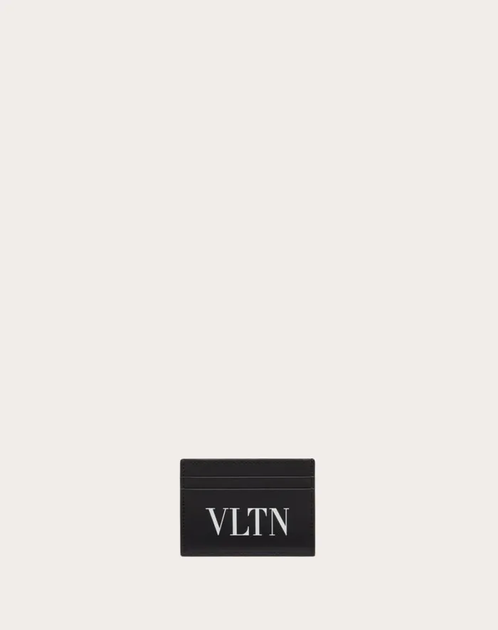 Valentino Wallets And Small Leather Goods Man Vltn Cardholder For Man In Blackwhite Blackwhite