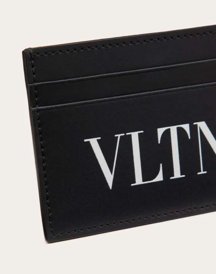 Valentino Wallets And Small Leather Goods Man Vltn Cardholder For Man In Blackwhite Blackwhite