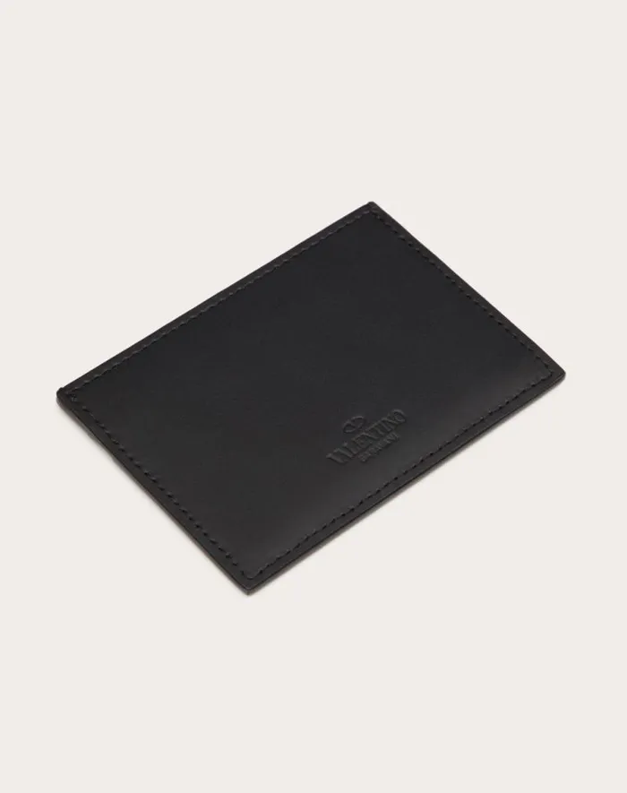 Valentino Wallets And Small Leather Goods Man Vltn Cardholder For Man In Blackwhite Blackwhite