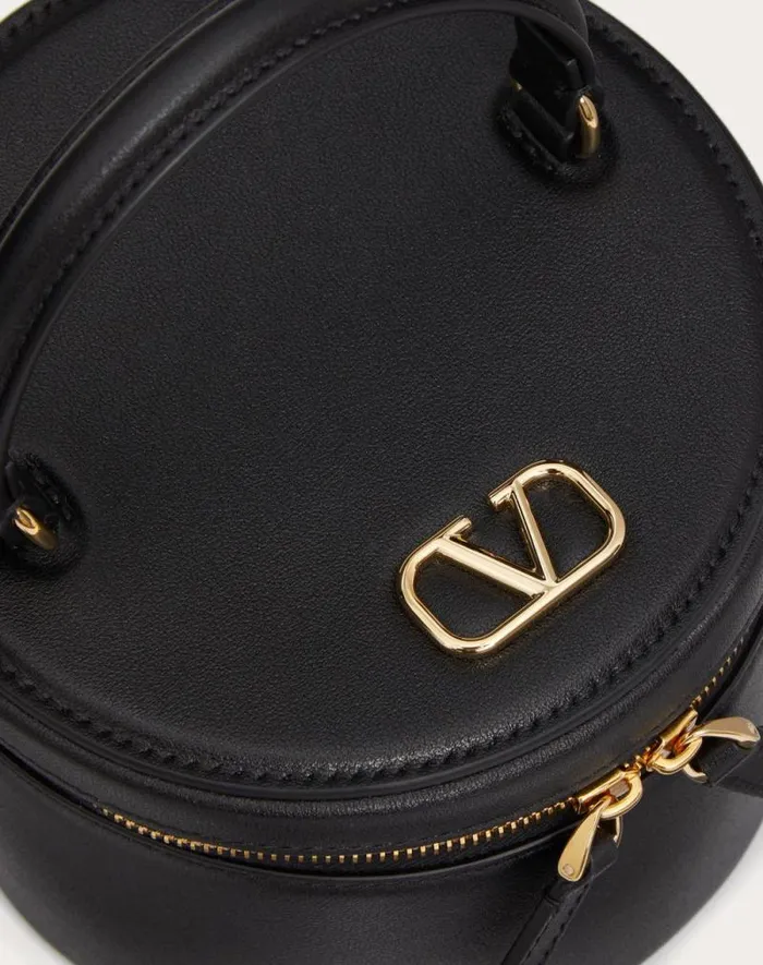 Valentino Wallets And Small Leather Goods Woman Mini Vlogo Signature Calfskin Jewelry Vanity Case For Woman In Black Black Valentino Wallets And Small Leather Goods Woman Mini Vlogo Signature Calfskin Jewelry Vanity Case For Woman In Black Black